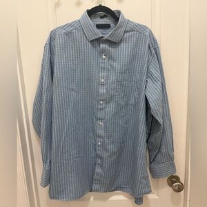 Tommy Hilfiger 2XL Light Blue Multi-Stripe /Small Chrck Men's Button-Down Shirt
